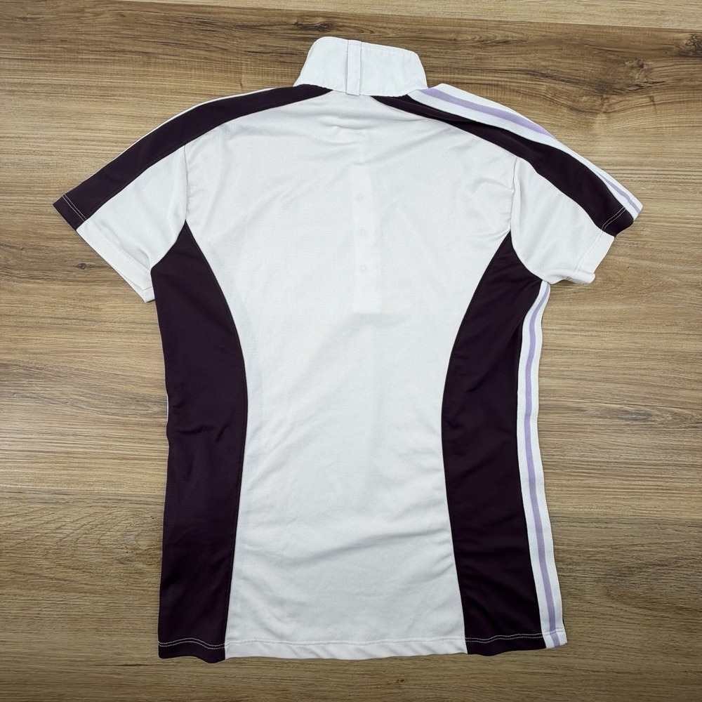Ariat Pro Series Shirt Womens Small White Purple Equestrian Show Top Stretch - Picture 4 of 6